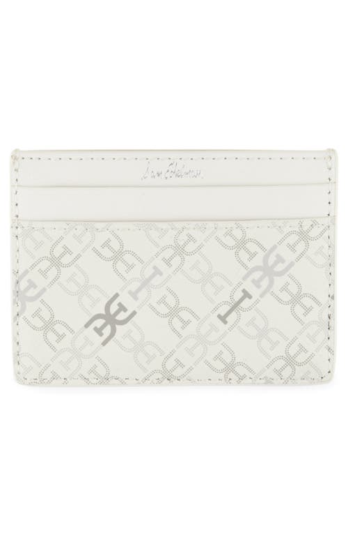 Shop Sam Edelman Harper Monogram Faux Leather Card Case In White