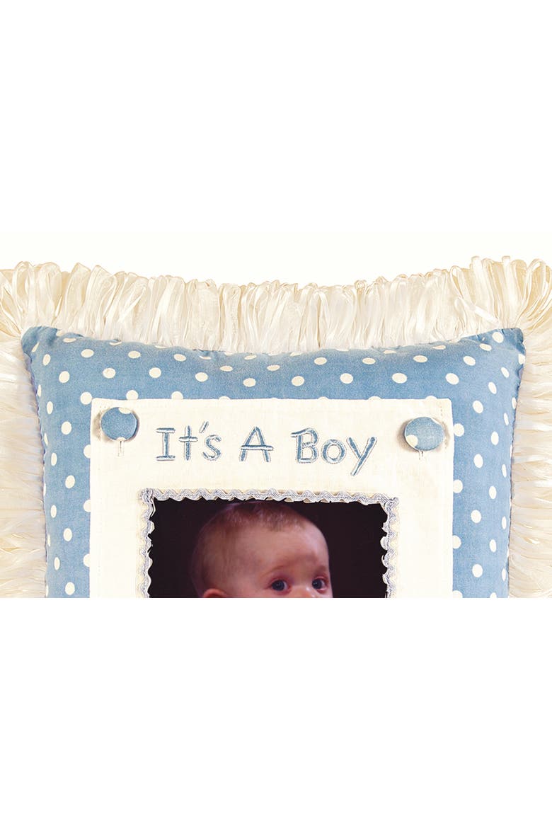 Boy Picture Picture Throw Pillow, 14" x 14", Alternate, color, Blue