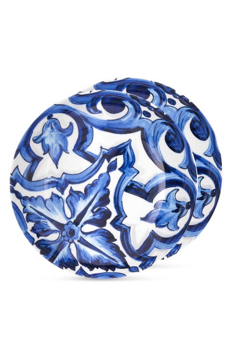 Blu Mediterraneo Stella Porcelain Set of 2 Dinner Plates