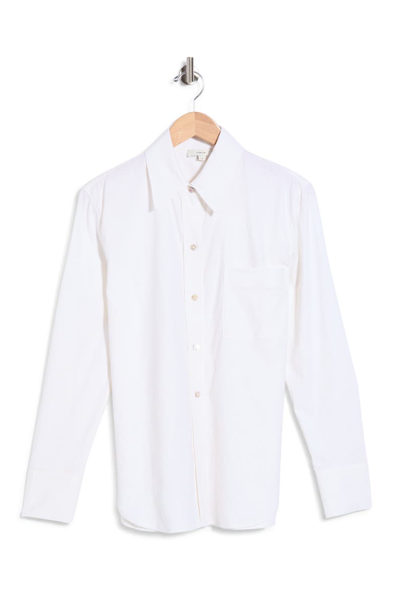Long Sleeve Linen Blend Button-Up Shirt, Alternate, color, OFF WHITE