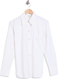 Vince Long Sleeve Linen Blend Button-Up Shirt