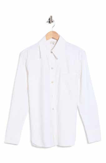 Long Sleeve Linen Blend Button-Up Shirt