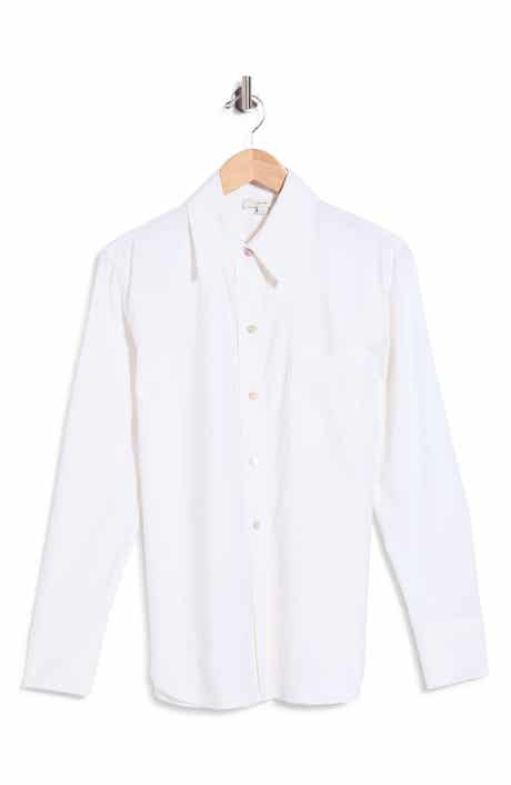 Long Sleeve Linen Blend Button-Up Shirt