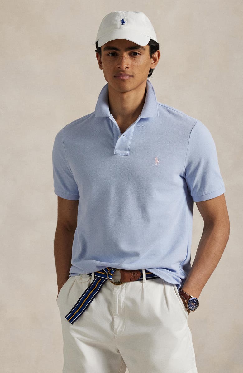 Polo Ralph Lauren Classic Fit Solid Blue Cotton Piqué Polo, Alternate, color,