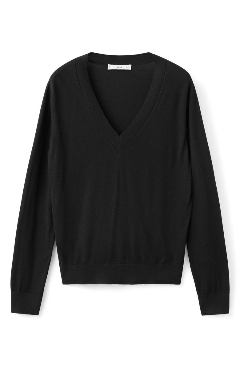 MANGO V-Neck Sweater, Alternate, color, Black