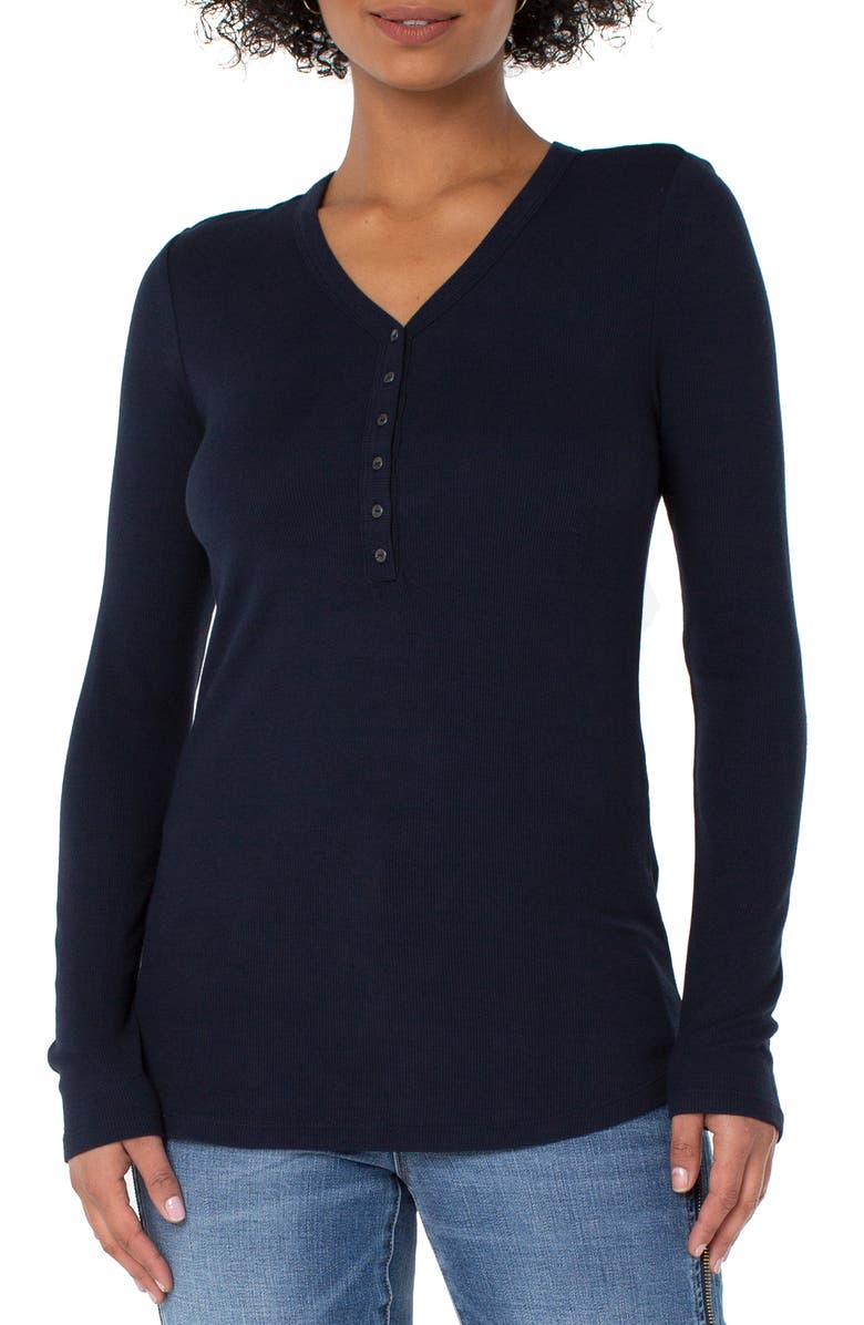 Liverpool Los Angeles V-Neck Henley T-Shirt, Main, color,