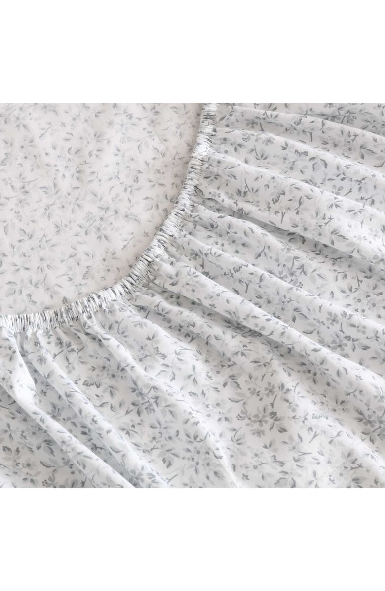 Laura Ashley Tierney Floral 300 Thread Count Cotton Sateen Sheet Set, Alternate, color, Light-Pastel Grey