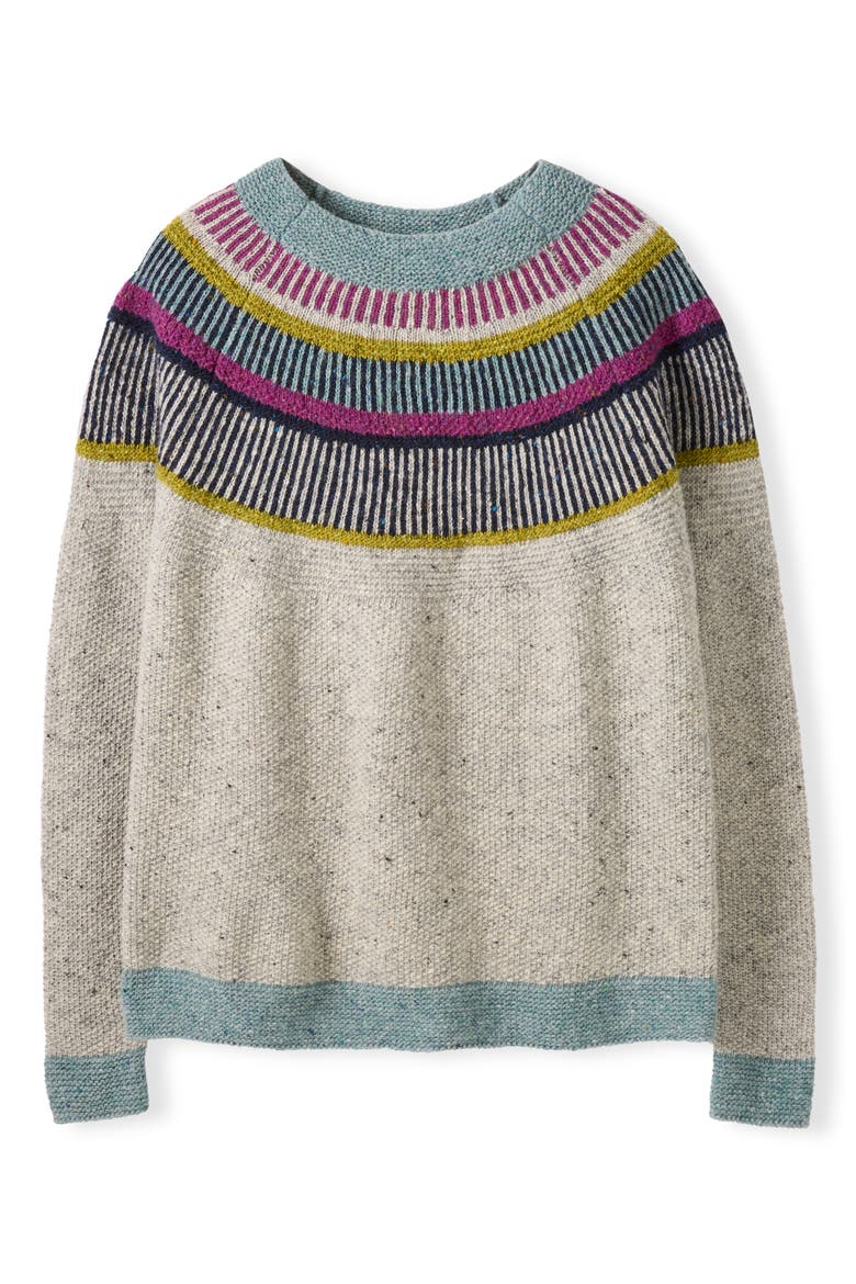 Statement Donegal Wool Sweater, Alternate, color, Pebble