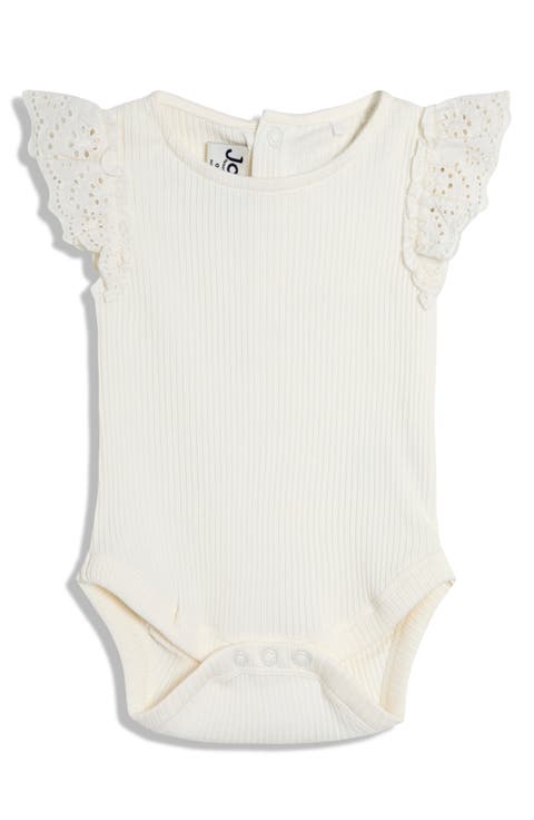 Broderie Anglaise Frill Sleeve Bodysuit (Baby)