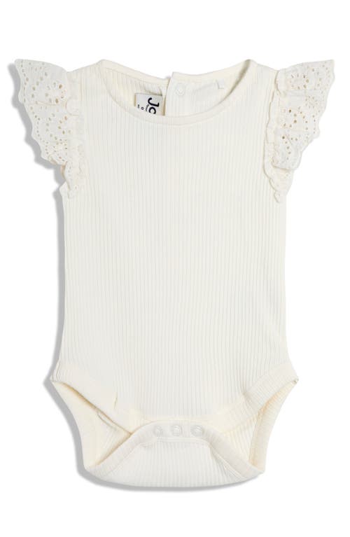 JOJO MAMAN BEBE Broderie Anglaise Frill Sleeve Bodysuit in Cream  product