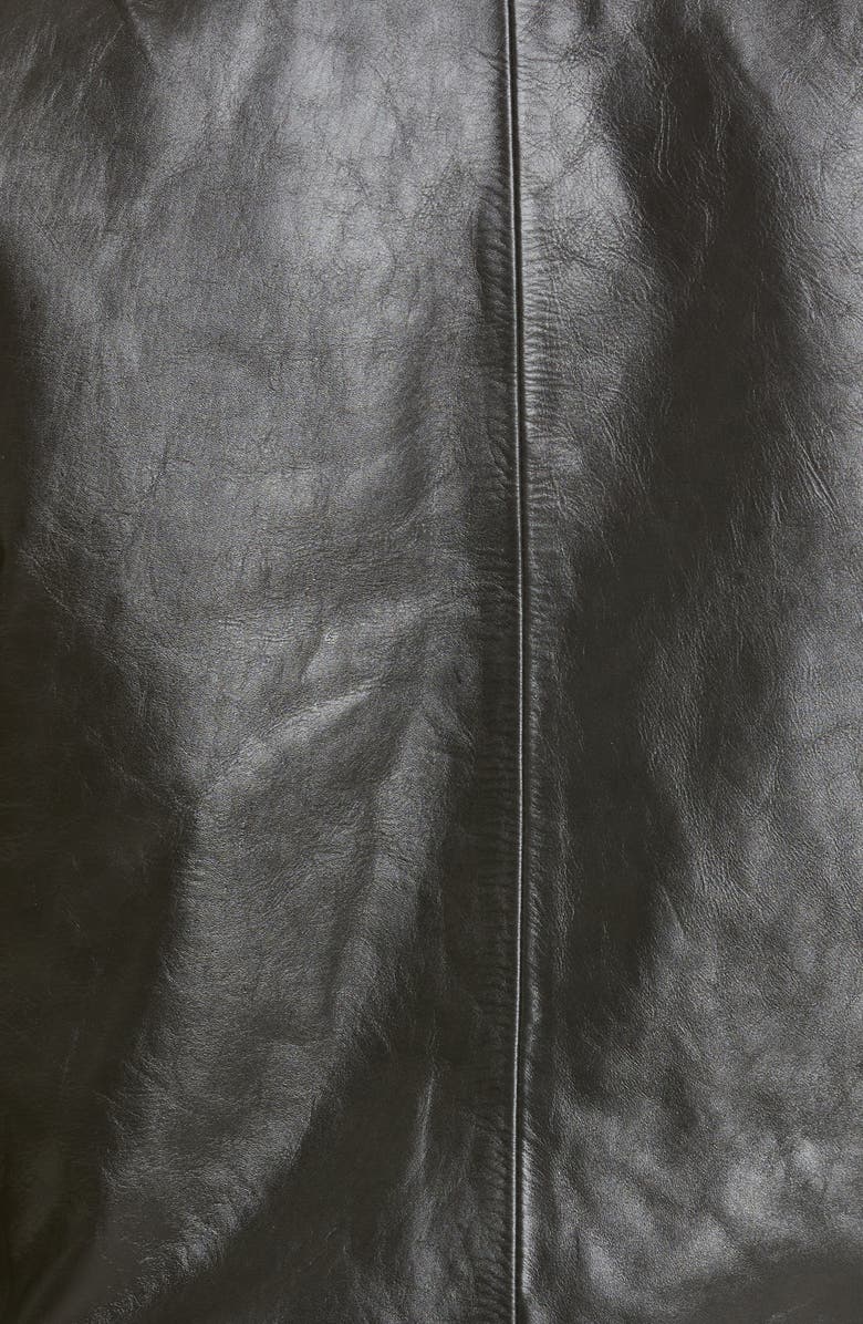 R13 Flat Sleeve Calfskin Leather Bomber Jacket, Alternate, color, 