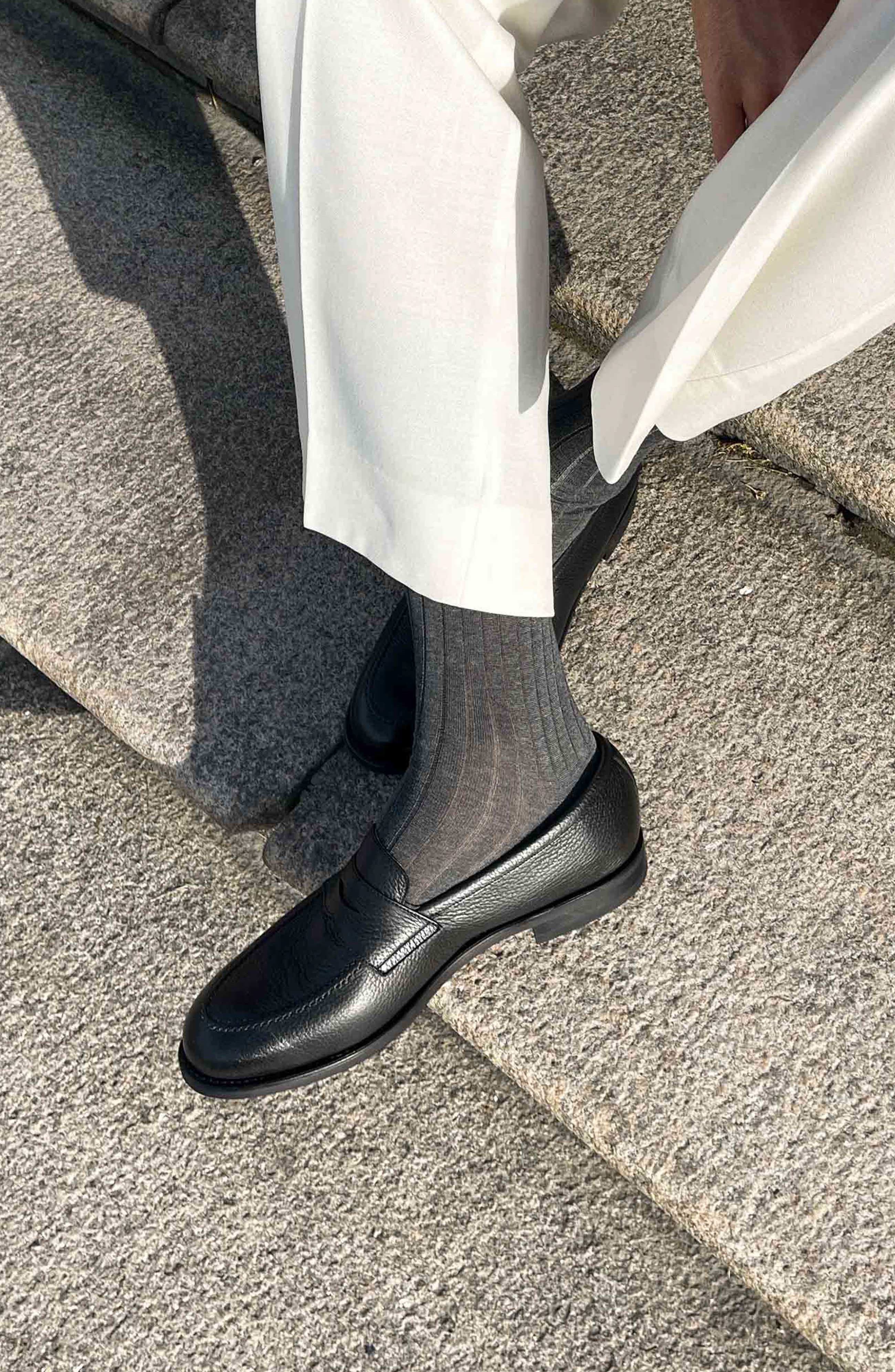 The Penny Loafer, Alternate, color, BLACK GRAIN