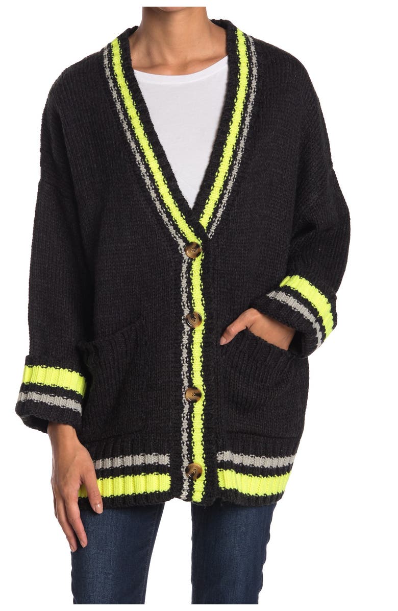 J.O.A. Contrasting Fluorescent Cardigan, Main, color,