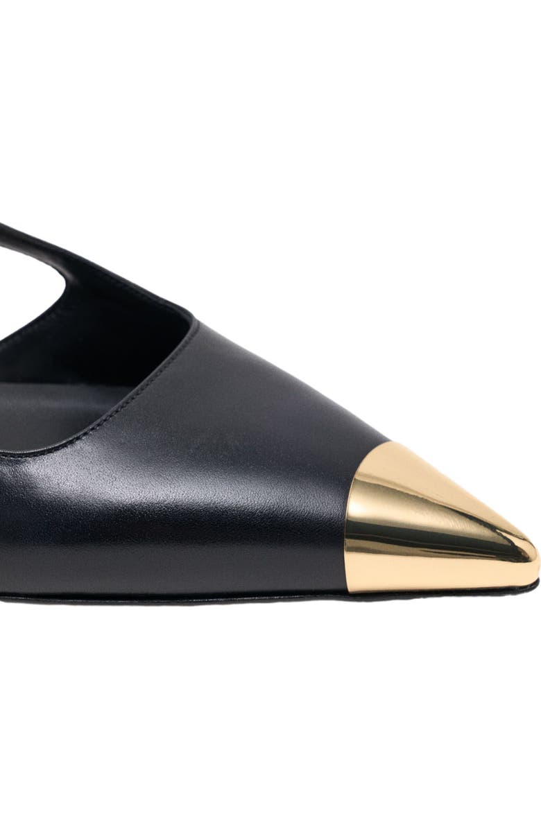 maje Smooth leather slingback pumps, Alternate, color, Black