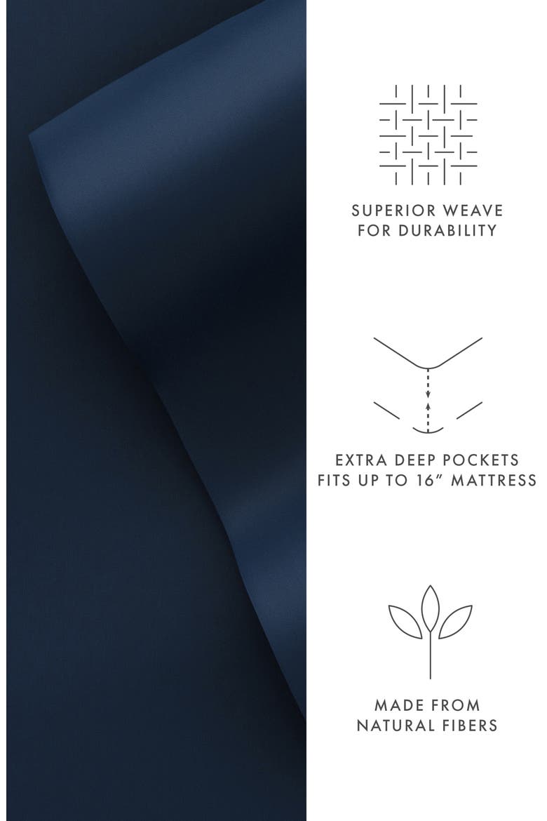 Cooling Silky Soft Viscose 4-Piece Sheet Set, Alternate, color, NAVY