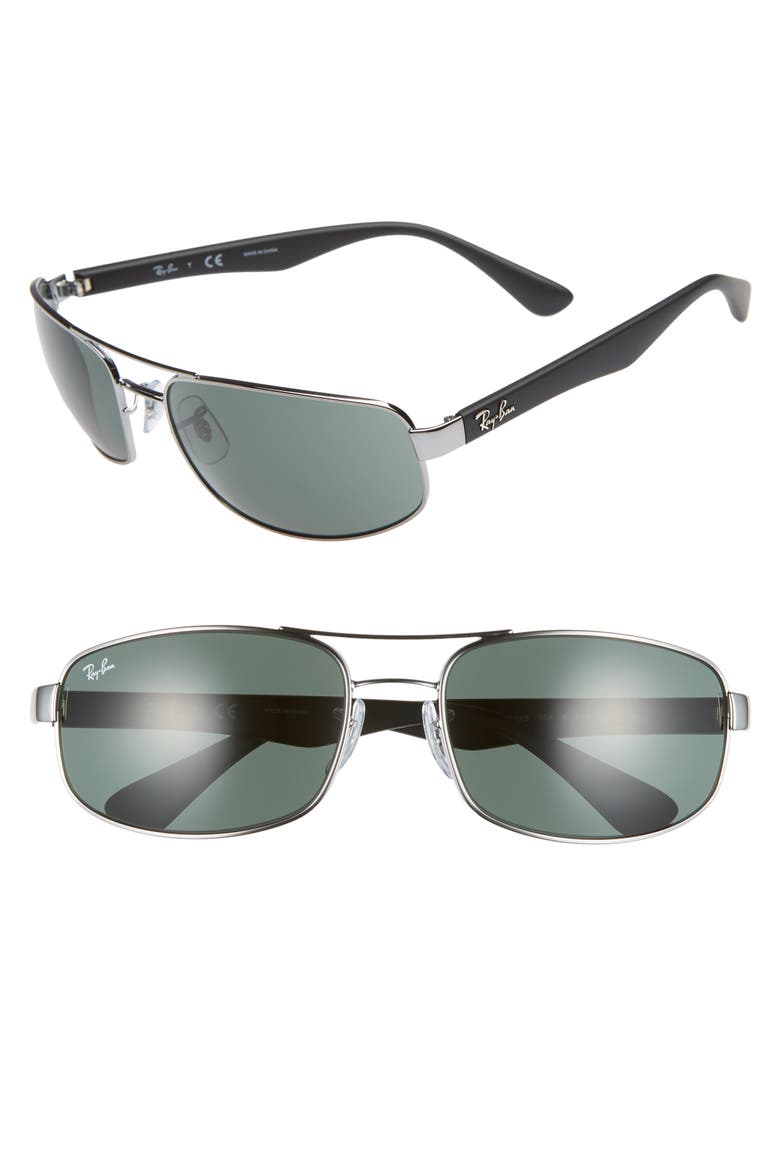 61mm Square Sunglasses, Main, color, GREY