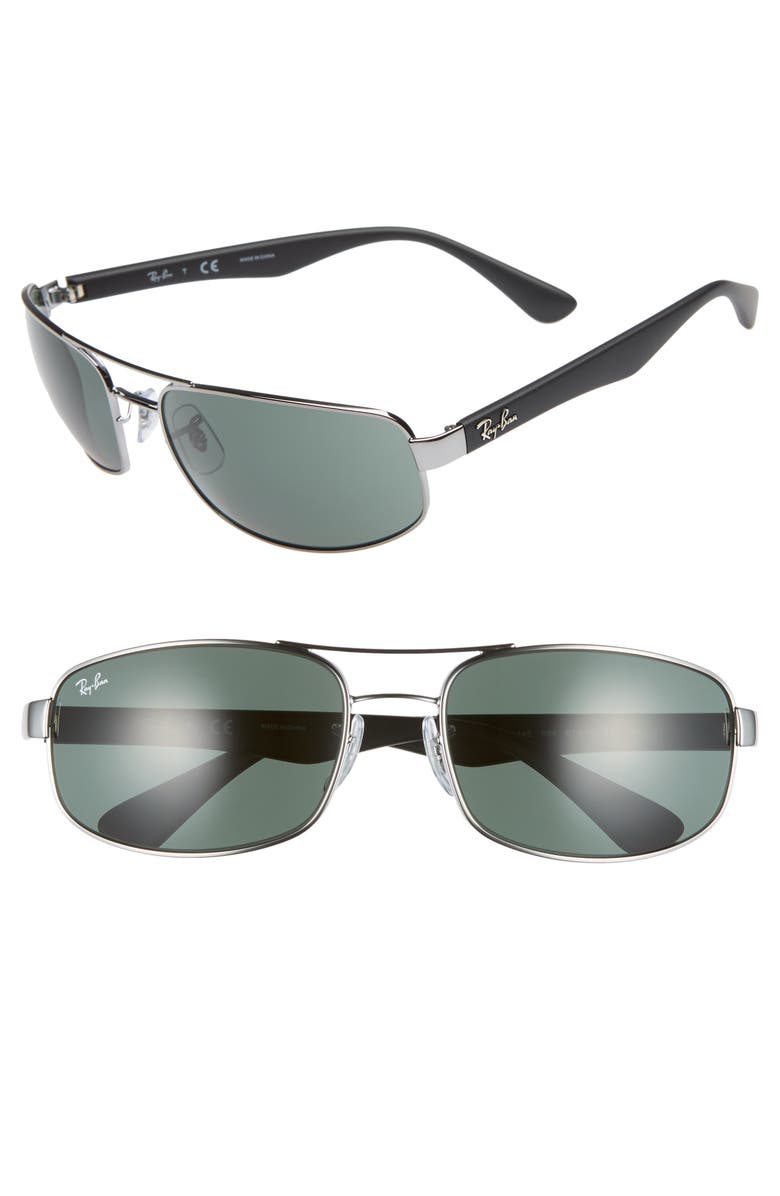 Ray-Ban 61mm Square Sunglasses, Main, color, Grey