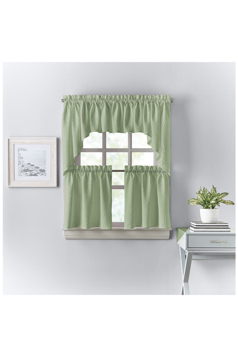 Chrysanthemum Set of 2 Floral Swags, Alternate, color, SAGE