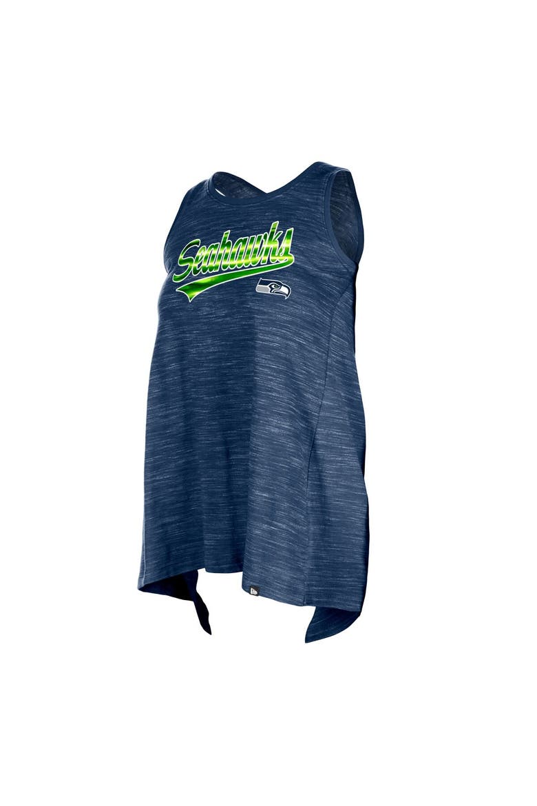 Women's New Era College Navy Seattle Seahawks  Space Dye Active Tank Top, Alternate, color, Navy