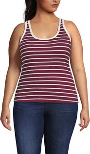 Lands' End Plus Size Pointelle Rib UNeck Tank