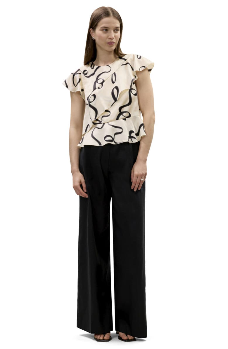 Rebecca Taylor Hollis Satin Top, Alternate, color, Ribbon Print