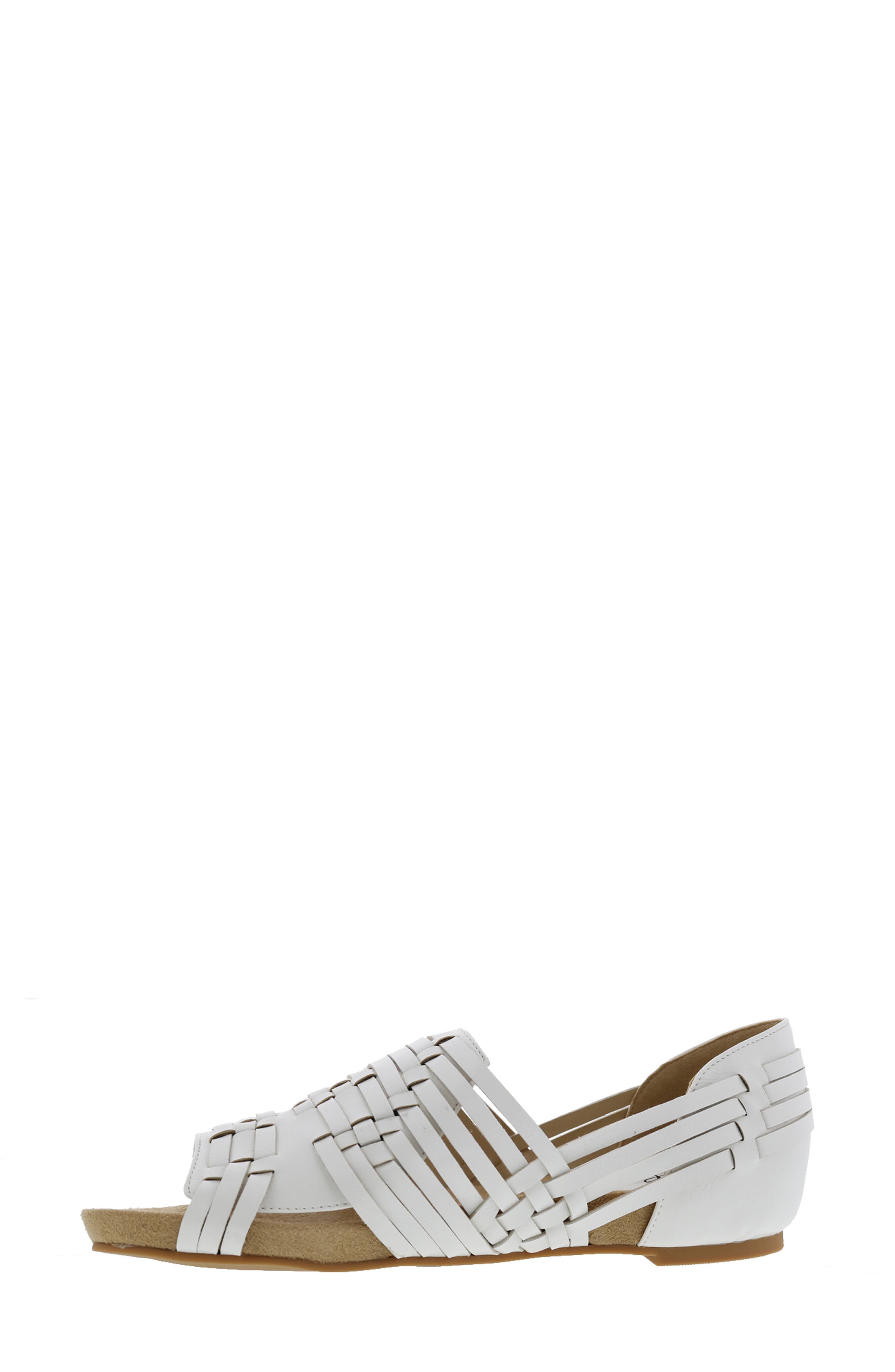 Woven Flat Sandal, Alternate, color, WHITE