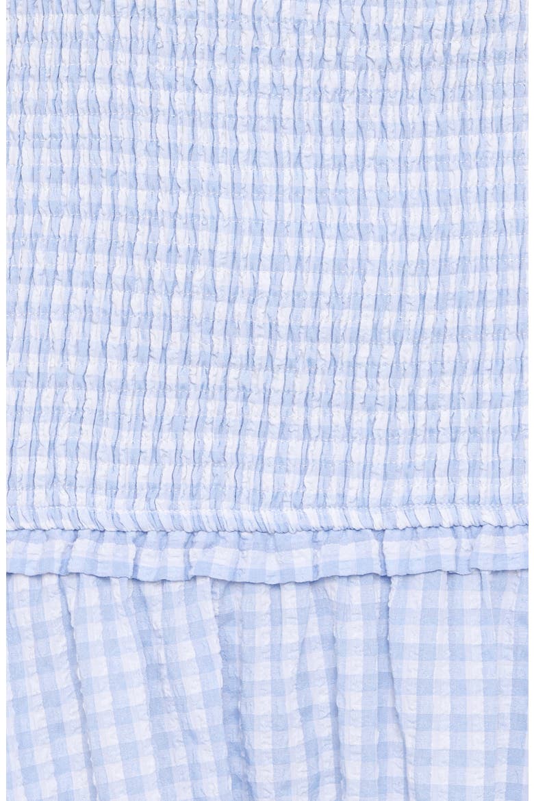 Parkway Gingham Smocked Strapless Maxi Dress, Alternate, color, BLUE GINGHAM