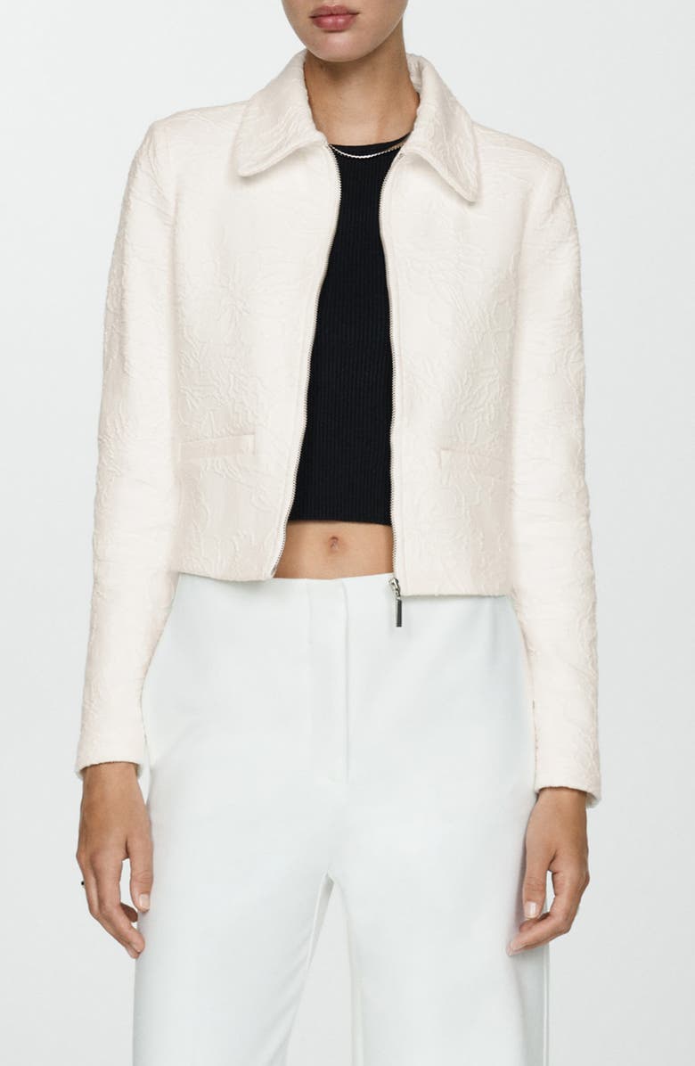 MANGO Textured Cotton Blend Jacket, Main, color,