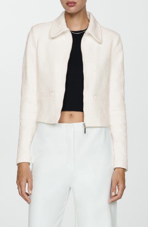Textured Cotton Blend Jacket