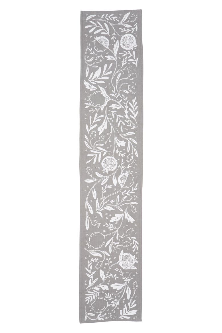Pomegranates Table Runner, Main, color, GREY MULTI