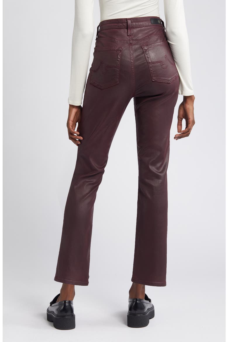 Mari Faux Leather Slim Straight Leg Jeans, Alternate, color, LTT LT PINOT NOIR