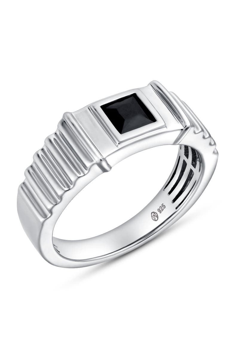 Arashi 0.7CT Princess Cut Black Spinel Ring 925 Silver, Alternate, color, Sterling Silver