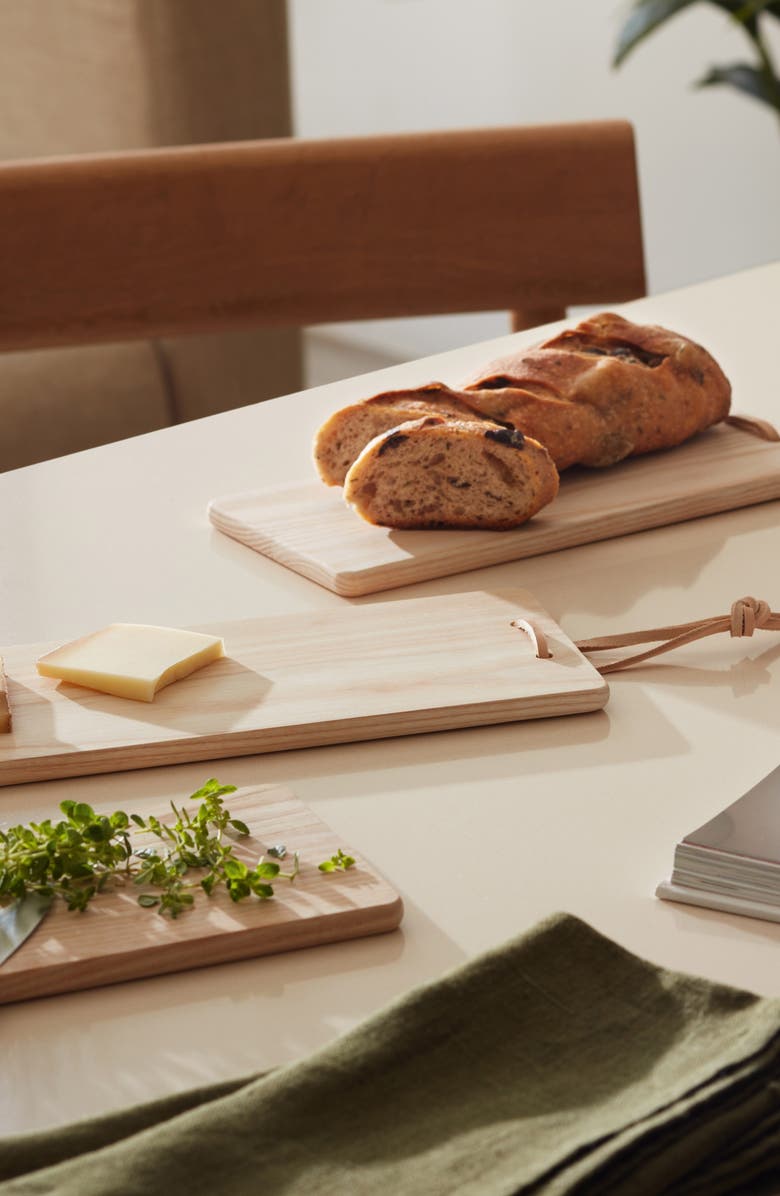 LSA Borough Set of 3 Wood Serving Boards, Alternate, color, Ash