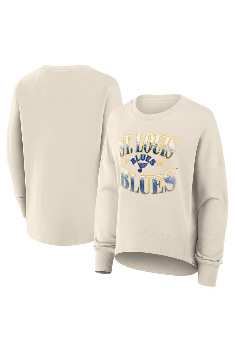 Women's Fanatics Cream St. Louis Blues Oversized Vintage Slice Pullover Sweatshirt, Main, color, Cream
