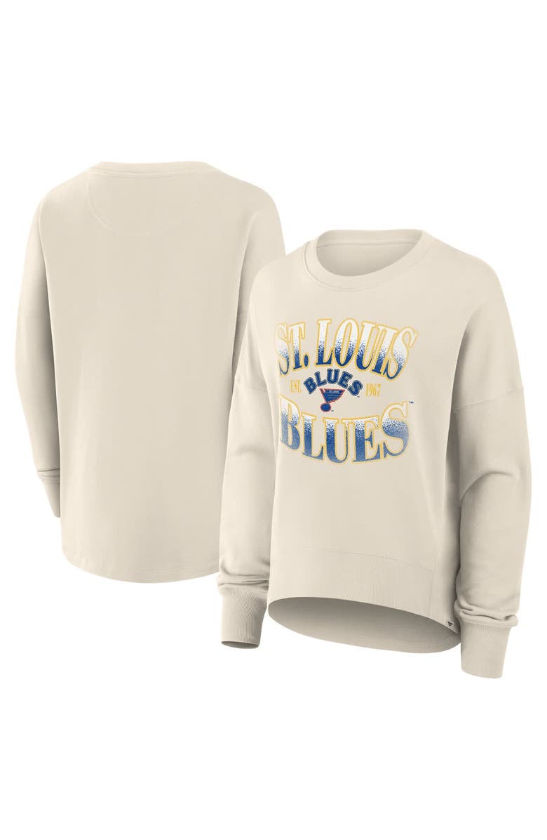 FANATICS Women
s Fanatics Cream St. Louis Blues Oversized Vintage Slice Pullover Sweatshirt, Main, color, Cream