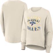 FANATICS Women's Fanatics Cream St. Louis Blues Oversized Vintage Slice Pullover Sweatshirt