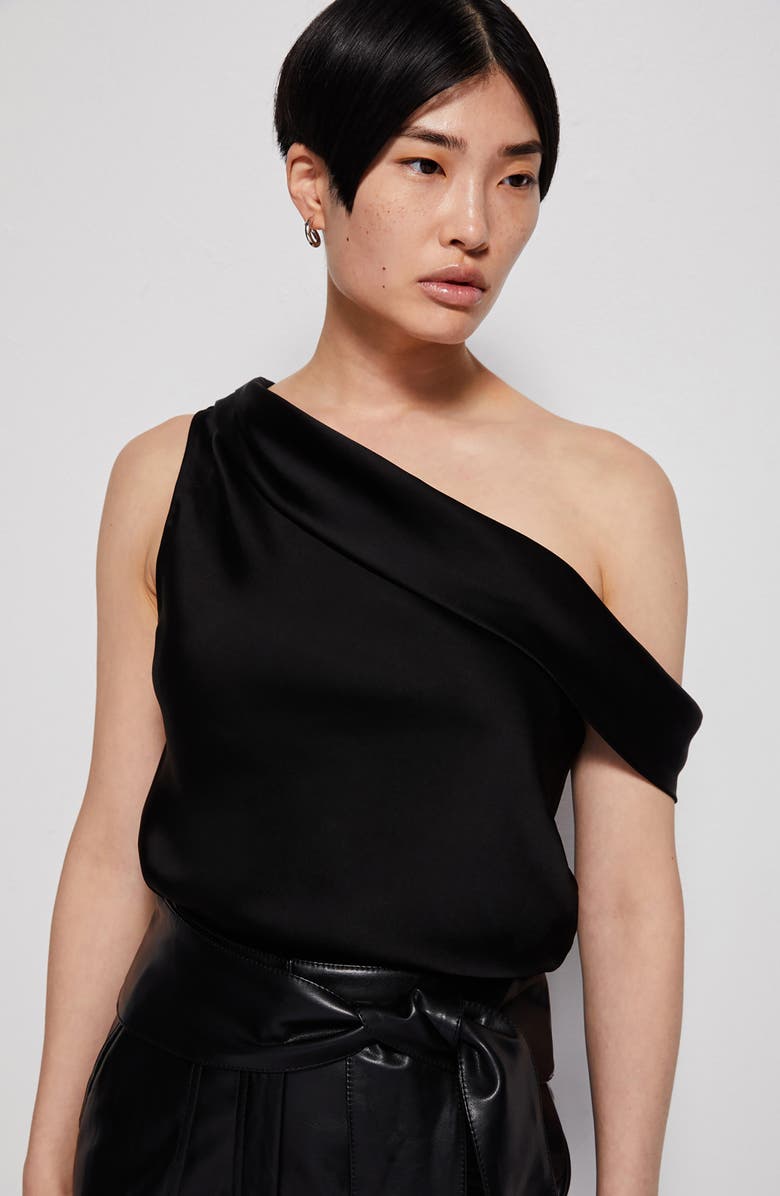 Simkhai Jonathan Simkhai Lexy Satin One Shoulder Top, Alternate, color, 