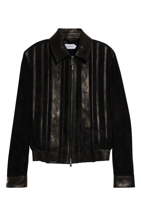 Mixed Media Blouson Jacket
