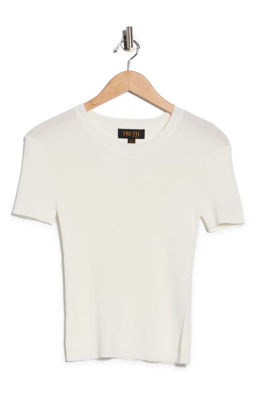 Truth Crewneck Short Sleeve Rib Sweater In White