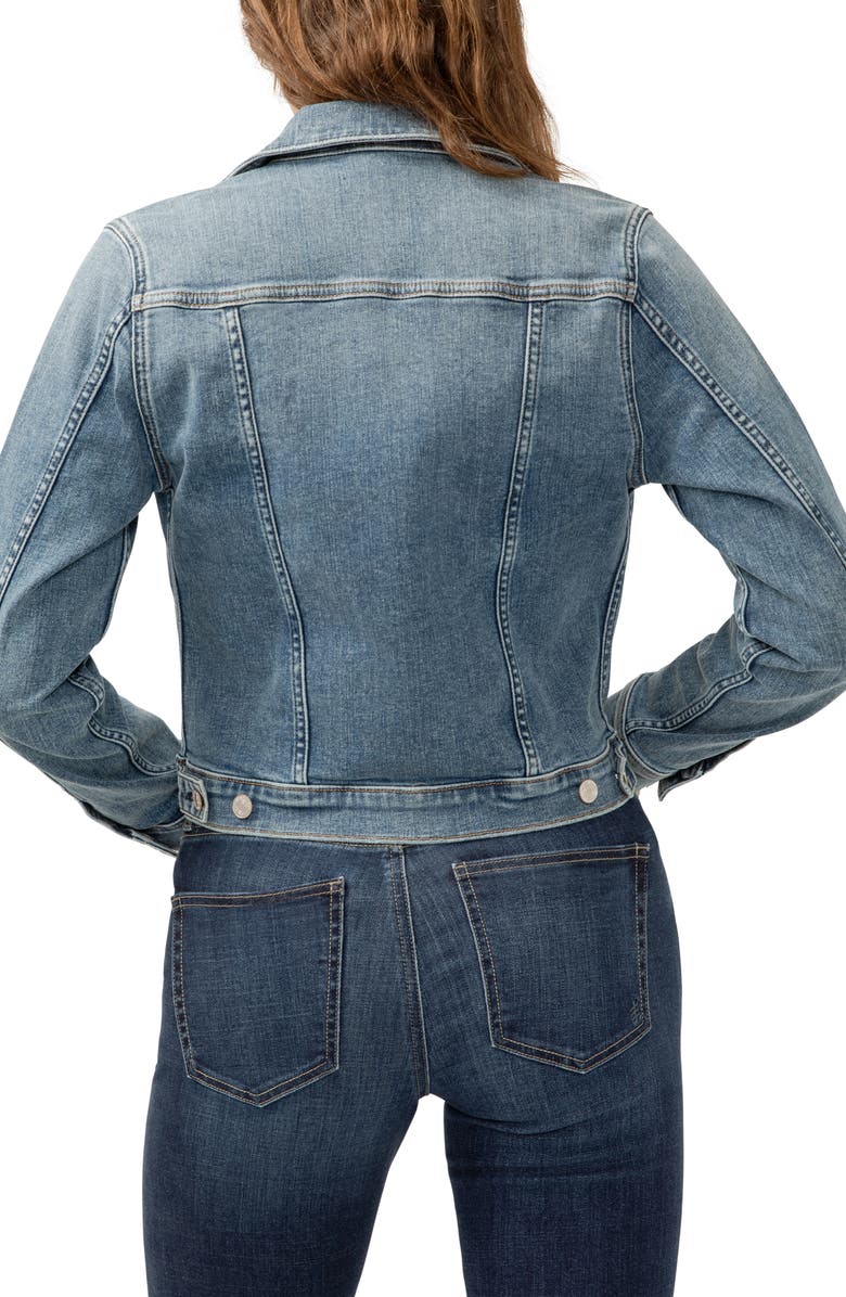 Silver Jeans Co. Fitted Denim Trucker Jacket, Alternate, color, Indigo