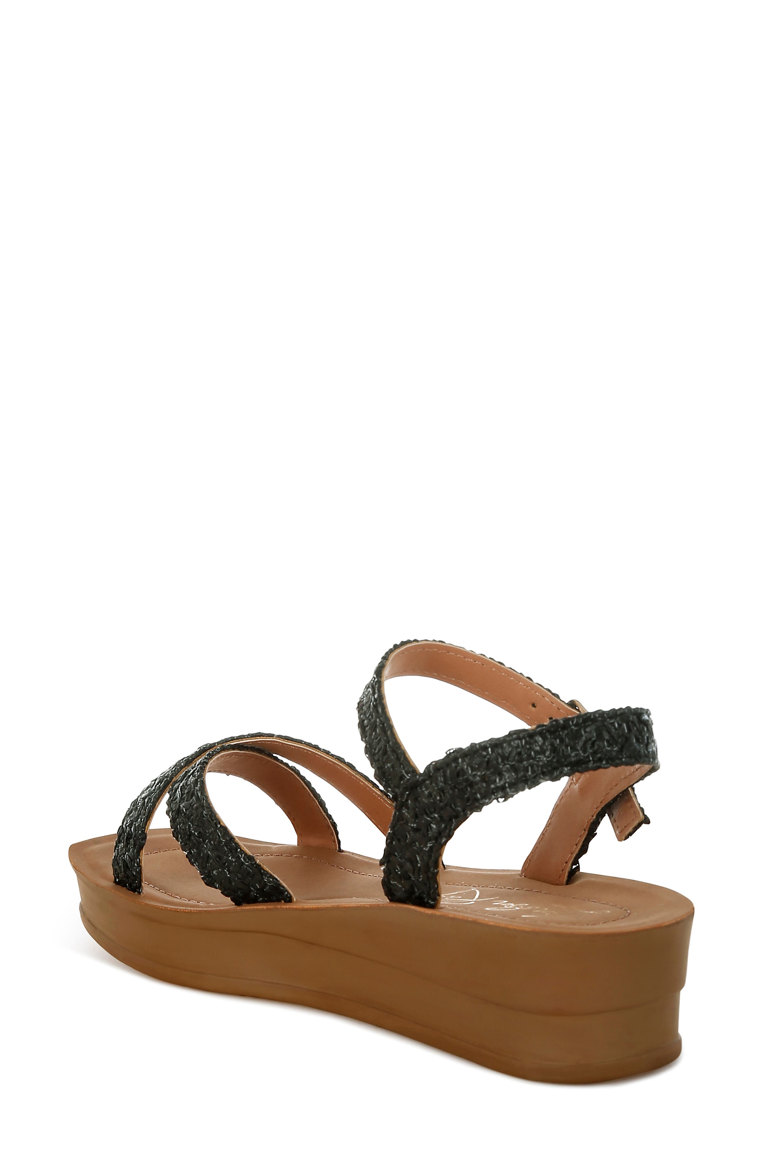 LONDON RAG Sephone Platform Wedge Sandal, Alternate, color, Black