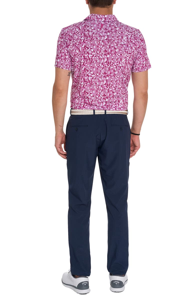 Robert Graham Wooderson Geo Print Performance Golf Polo, Alternate, color, Pink