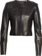 Akris 'Hasso' Leather Crop Jacket