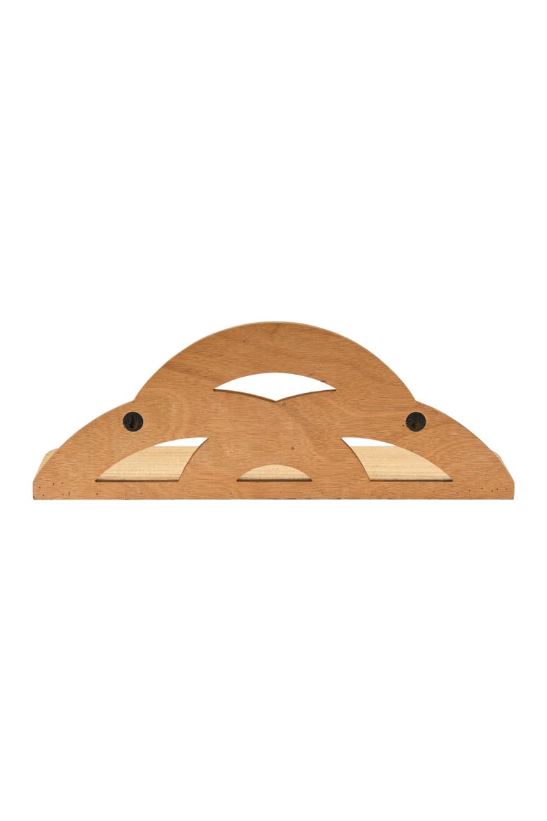 MDF and Wood Wall Shelf with Arches, Natural, Alternate, color, Brown