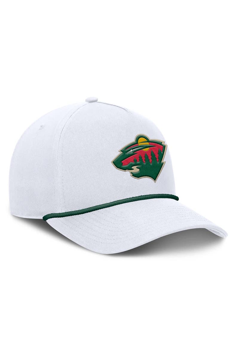 FANATICS Men's Fanatics White Minnesota Wild Rope A-Frame Adjustable Hat, Alternate, color,