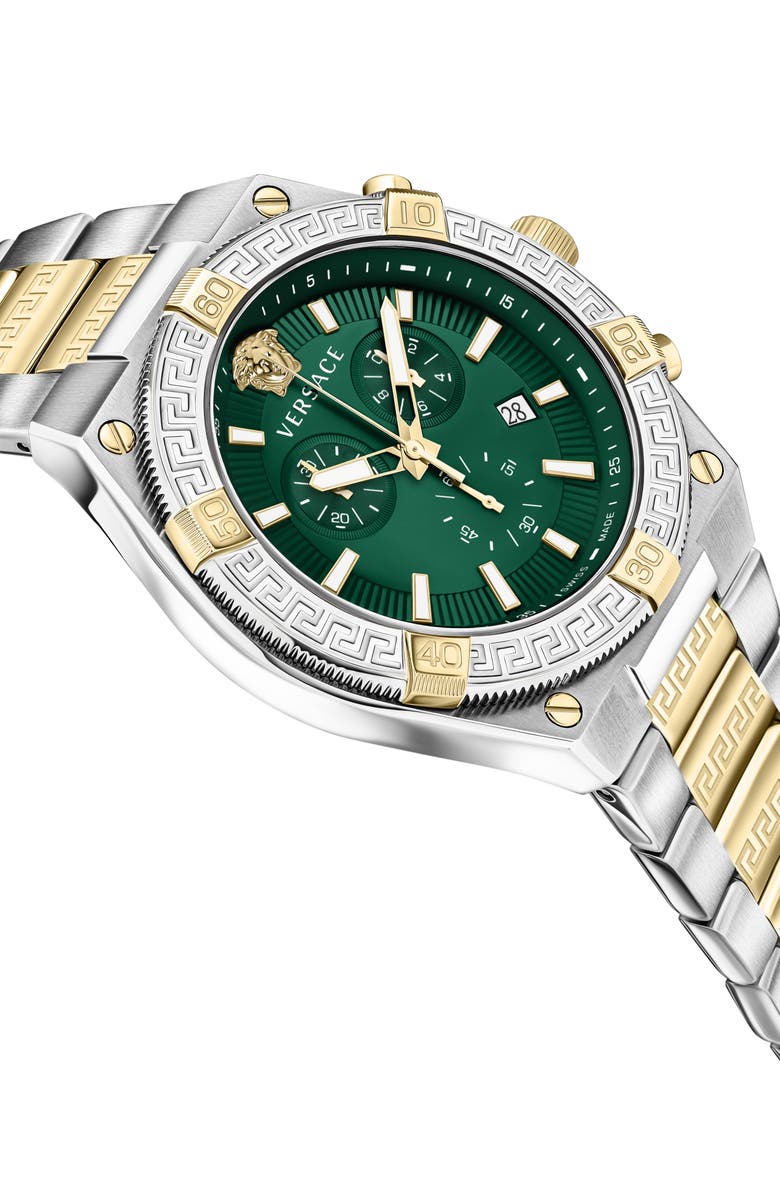 Versace V-Sporty Greca Chronograph Bracelet Watch, 46mm, Alternate, color, 
