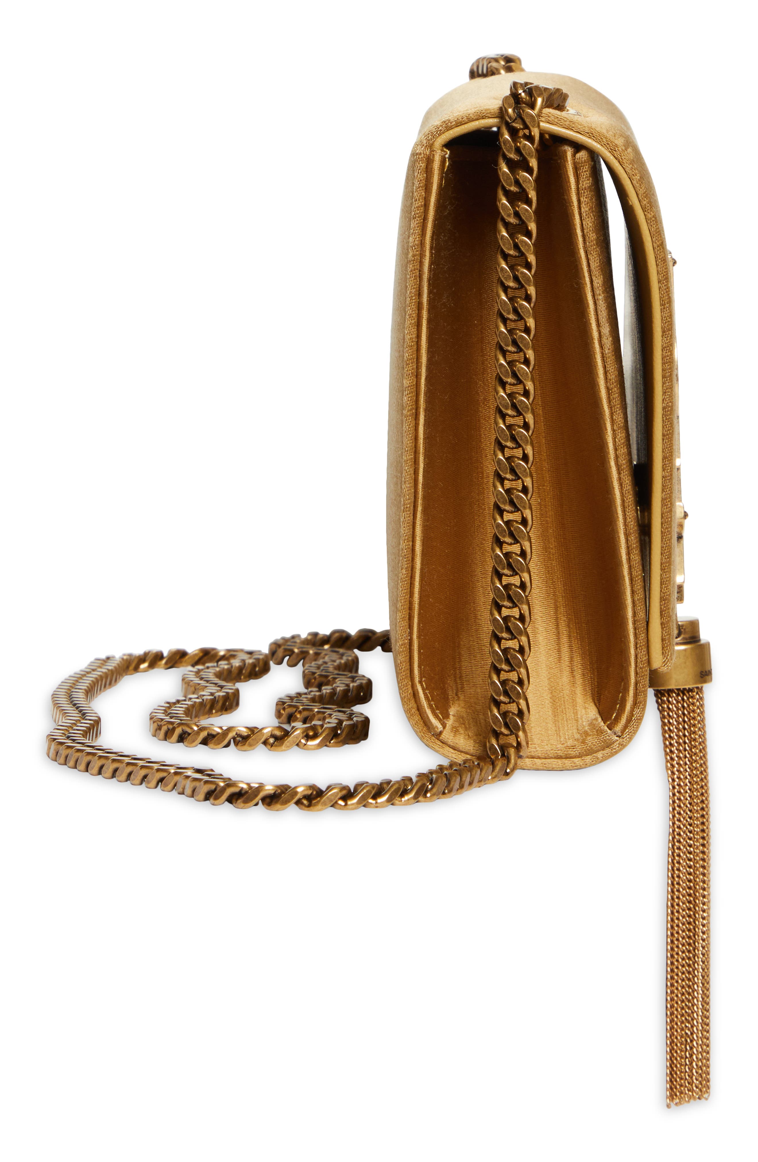 Small Kate Satin Shoulder Bag, Alternate, color, GOLD DUST