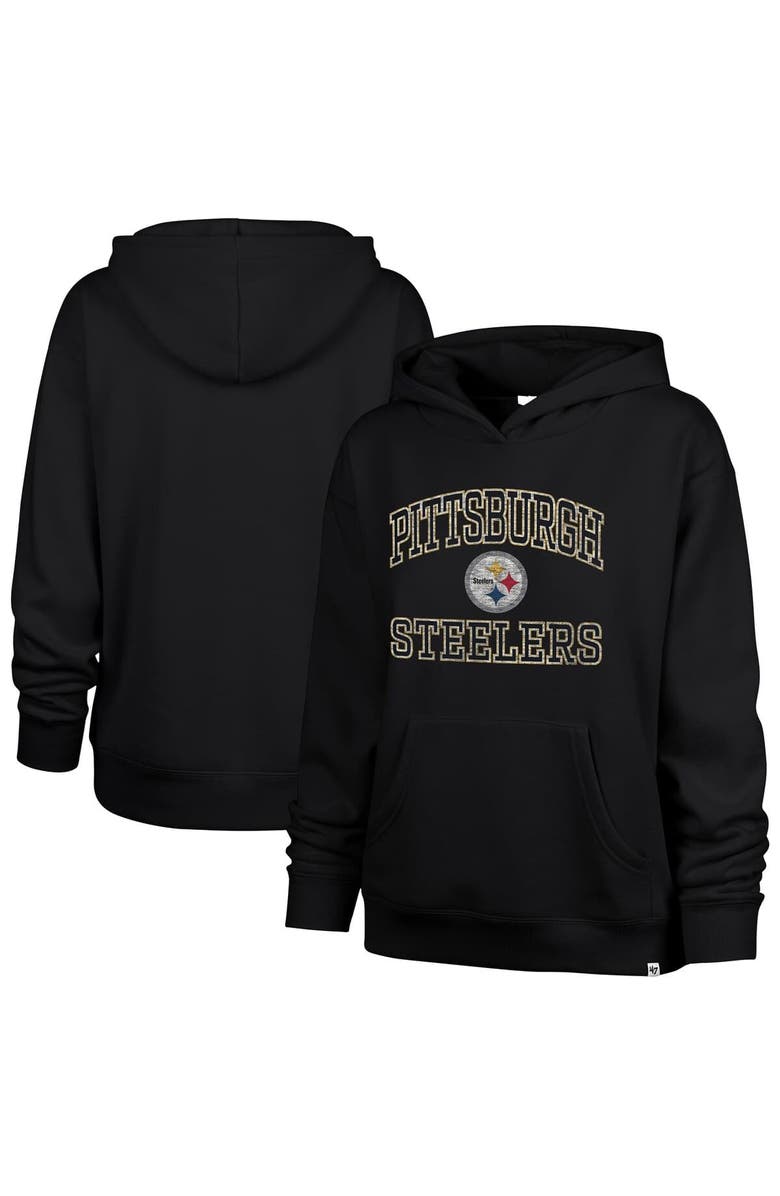 '47 Women's '47  Black Pittsburgh Steelers Clarity Naomi Pullover Hoodie, Alternate, color, Black