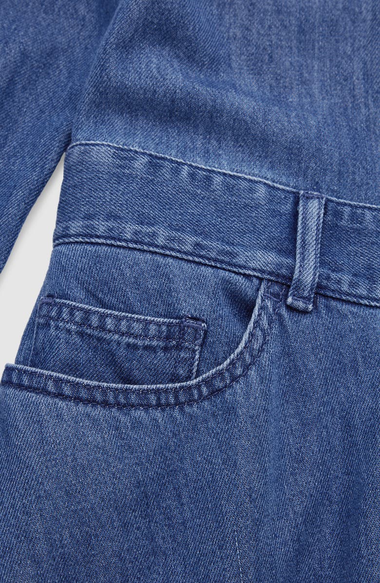 COS A-Line Long Sleeve Denim Dress, Alternate, color, 