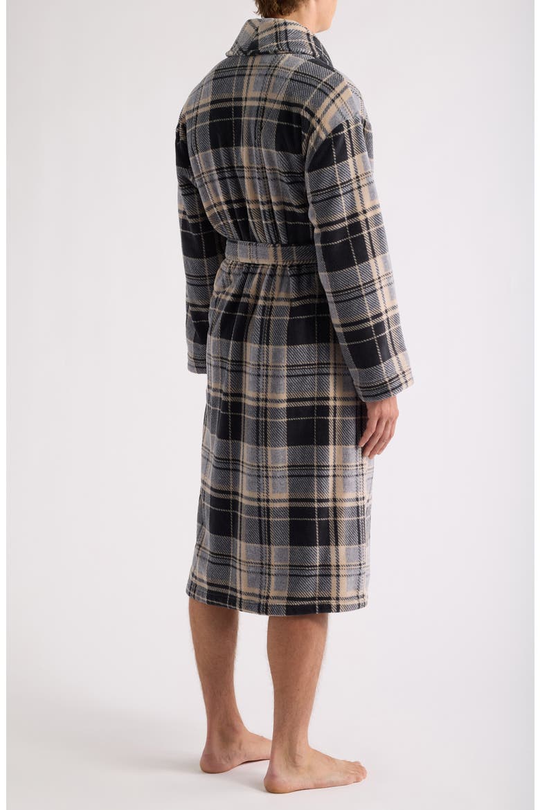 Firelight Plush Shawl Robe, Alternate, color, BLACK